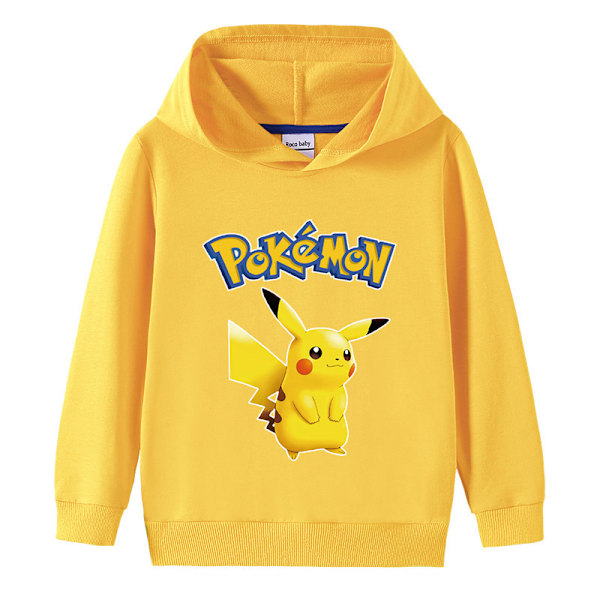 Tegnet Pikachu Langærmet Hoodie til Børn Trøje Trøje Grå 100cm Grey