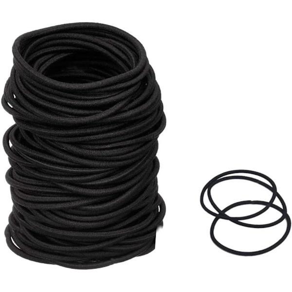 100 stk 2 mm tykke elastiske hårbånd Hårstrikk Hestehaleholdere