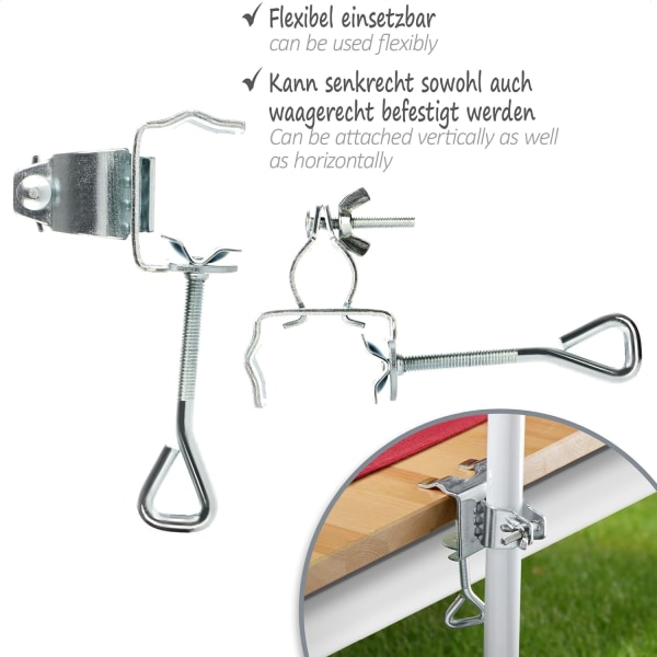 2x Parasolholder - Parasolholder til altanrækværk eller bord - Parasolholder til altan og terrasse (Ø 19-32mm - 02 stk.)