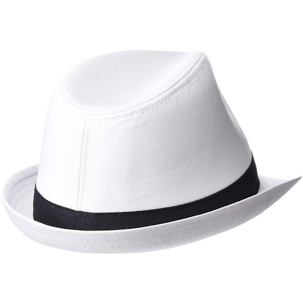 Beechfield Unisex Fedora Hat L/XL Valkoinen/Musta L/XL White/Black
