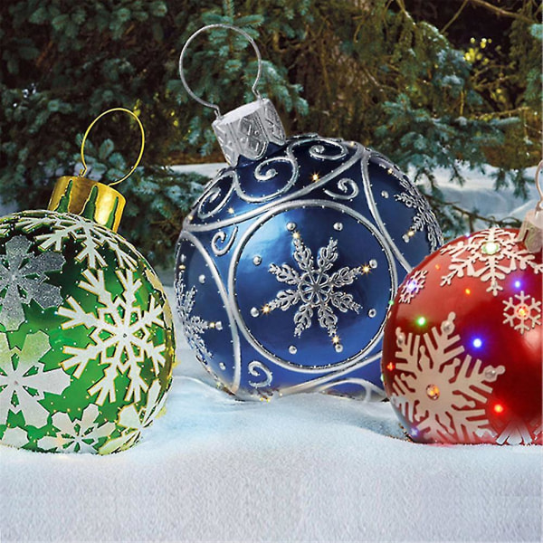 Ekstra store PVC oppblåsbare julekuler, juledekorasjoner Clearanc Blue snowflakes