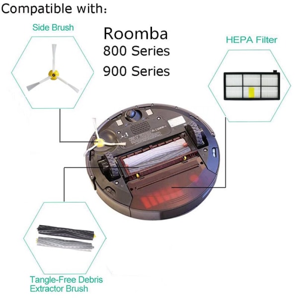 iRobot Robot Sweeper Tilbehør Sett Kompatibel med 800 9 DXGHC