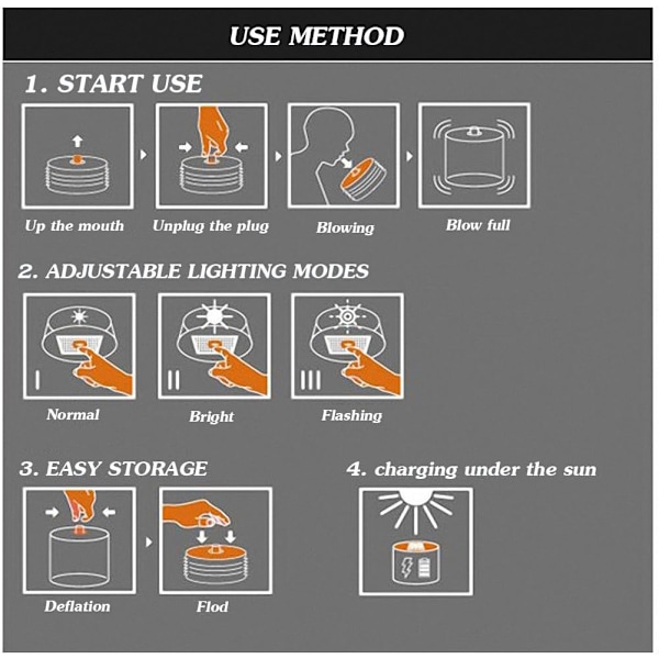 Oppustelig Frosted Cube Solar Survival Emergency Lantern