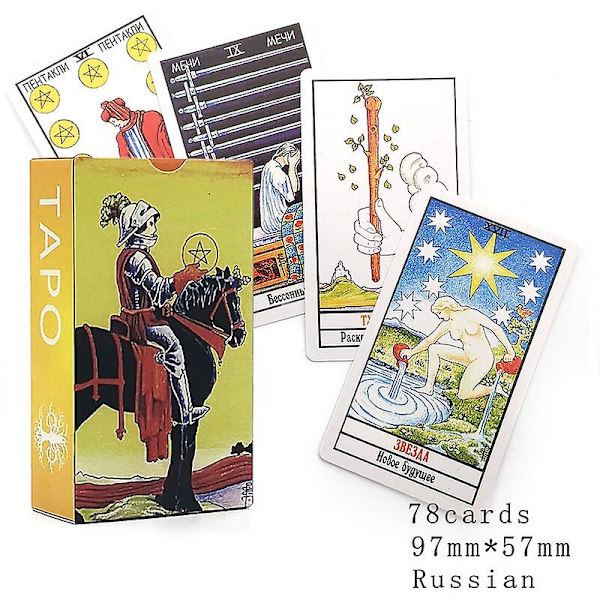Russisk versjon Tarot .Tarotkort. Rider Tarot. Tarot for nybegynnere. Tarotdekk. Skjebnekort .Oracle Divinasjon. Nytt dekk. 18 varianter