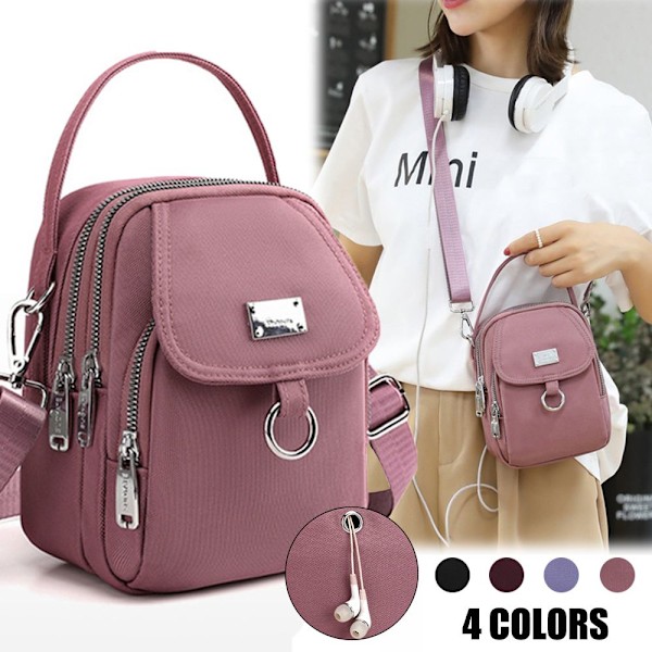 Kvinner Mini Axelveske Håndvesker Messenger Bag pink