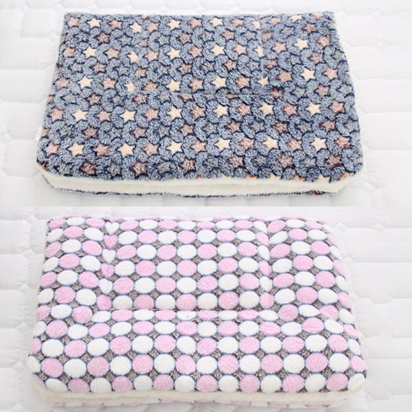 Husdyrsdyne Vinter Fleece Kat Hund Hvalp Seng Madras Sovende Hvid White 69*52cm