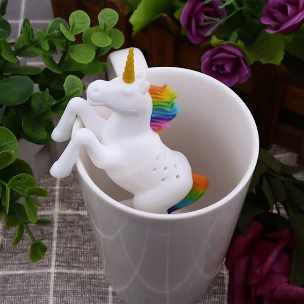 Tesil / Tekande i Silikon - Pony / Unicorn - Enhjørning white 40