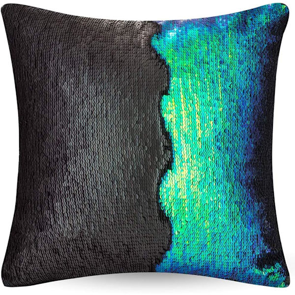 Reversibel Sequin Pudebetræk Dekorativ Havfrue Pudebetræk