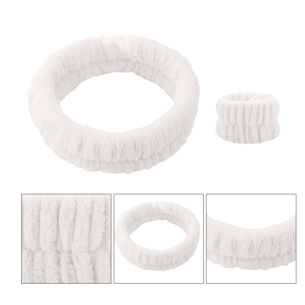 3 Set Återanvändbart Spa Hårband Handledstvätt Handtvätt Set