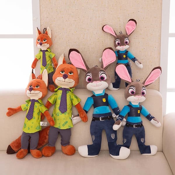 Zootropolis-elokuvan pehmolelu söpö Nick Wilde -kani pehmo/Judy Hopps-FA-