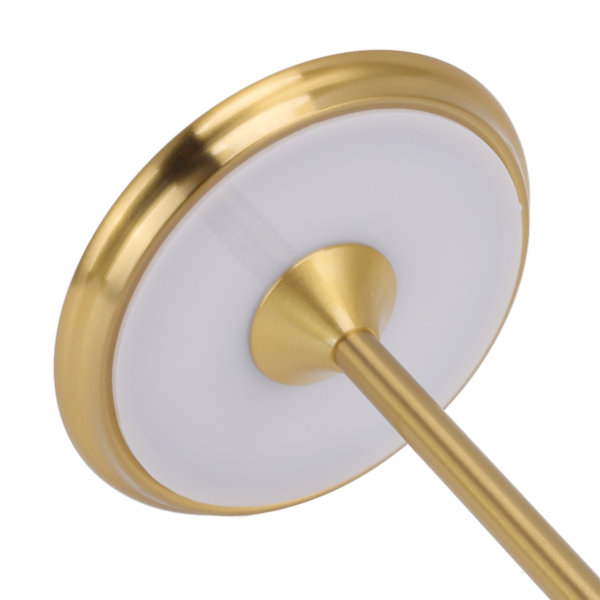 Trådløs Bordlampe Genopladelig 2000mAh 3 Lysstyrkeniveauer Bærbar USB C LED Metal Senglampe Guld