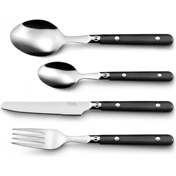 Bestickset - Amefa - Black Saxo - 16 delar - Rostfritt stål - Diskmaskinsäker Svart