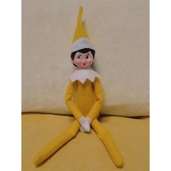 Elfdocka Julepynt Børnegave Overraskelse Plysjlegetøj Ferie Reindeer Elves Rosa Røde Farver_a Yellow girl