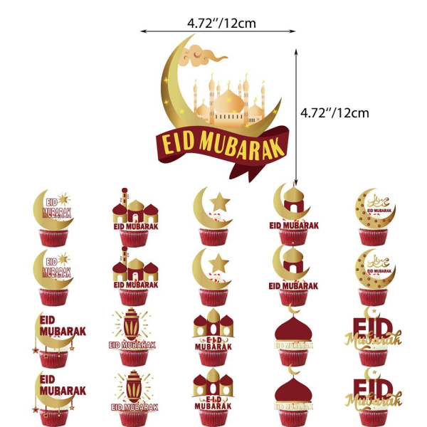 Eid Mubarak Ramadan-juhlabanneri ja ilmapallot set 2(include 18 balloons)