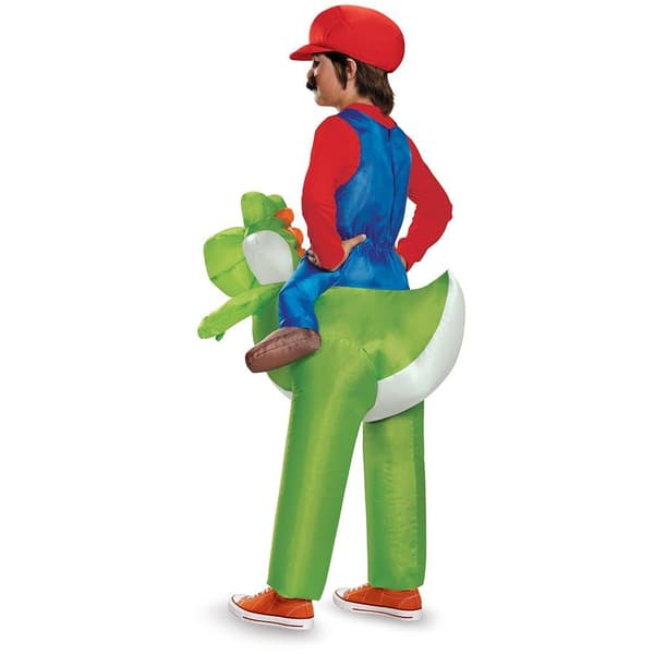 Uppblåsbar Super Mario-dräkt för barn med Yoshi-ryttare-FA-