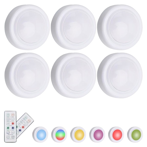 LED spotlights med fjärrkontroll - Trådlöst MultiColor 6-pack