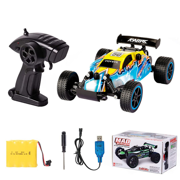 RC-kilpa-autot 2.4Ghz Nopea Radio-ohjattava Auto 1:20 2WD Kilpailu Leikkiauto Sähköauto Nopea Kilpailu Buggy Harrastusauto (Keltainen 1881) yellow