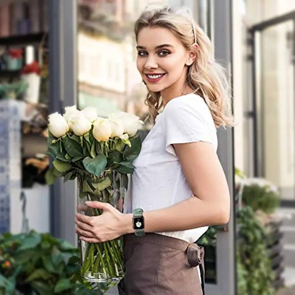 4 kpl yhteensopiva Apple Watch Band Scrunchie 38mm 40mm 41mm 42mm 44mm 45mm Söpö painettu joustava Solo Loop Bands Naisten rannekoru 20MM