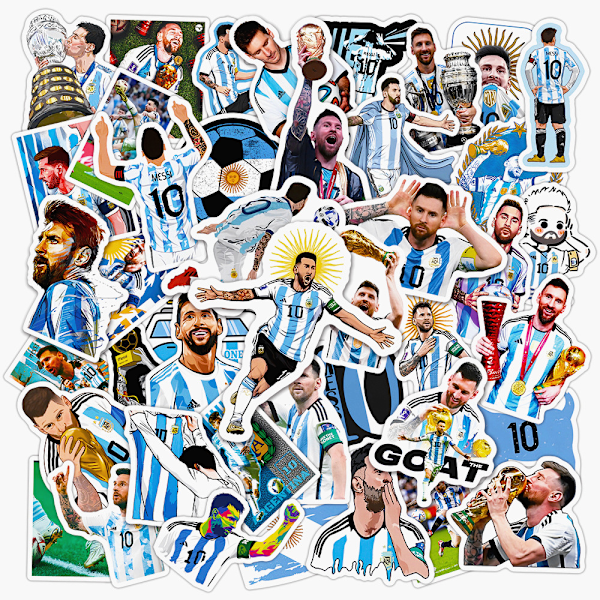 50 kpl Lionel Messi -tarroja Vedenpitävät kannettavan tietokoneen rullalautalaukun tee-se-itse-tarrat-FA2- 50PCS