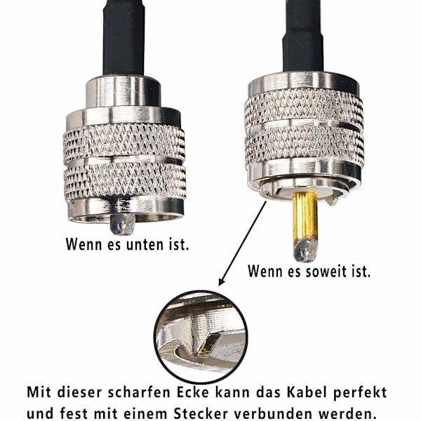RG58 UHF-kaapeli 15m PL259 UHF-uros UHF-liitinadapteri Amatööriradioantennikaapeli Alhainen häviö CB-koaksiaalikaapeli radiolle
