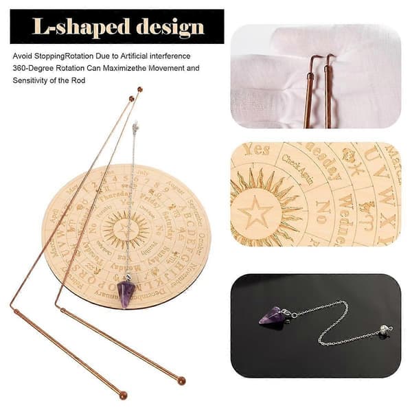 Koppar Slagruta Åndelig og Spådom Pendelbrett Matte Kit for, Spådom Vann, Energihealing 2025:e-FA-