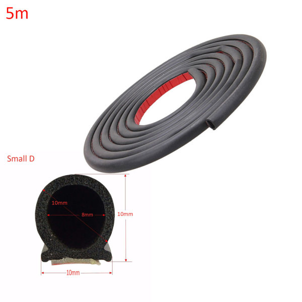 Gummitetningslist D-form Vær-strirp SMALL D 5M