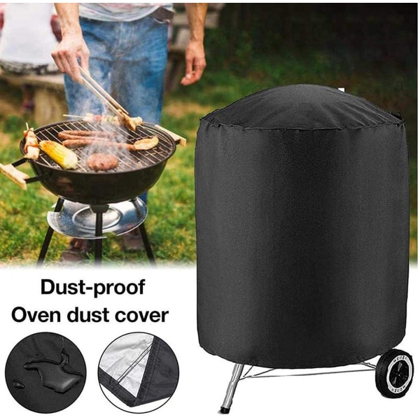 INF Runt grillskydd / grillöverdrag Svart 58x77 cm Musta