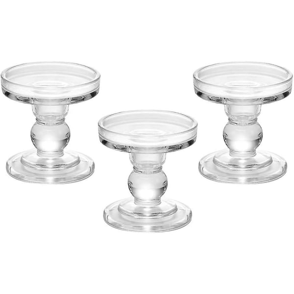 Glass candle holders for 3 inch pillar candle or 7/8 inch taper