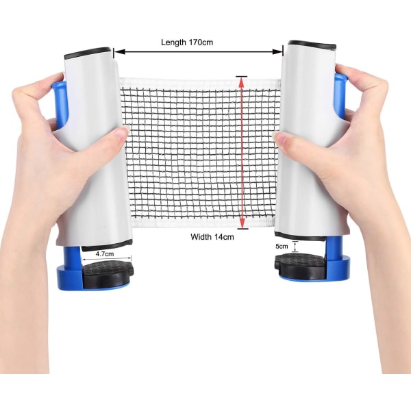 Bärbar pingisnätshopfällbar bordtennisnät för alla