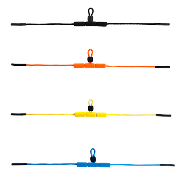 Justerbare sportsolbriller sikkerhetsholder flytende sperrestropp brillerholder, svart, 4-pakning