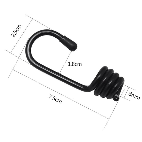10 plastbelagte 8mm kroker for strikktauender