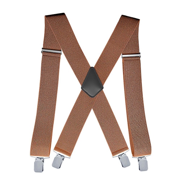 Svarta justerbara hängslen Herr Unisex byxor Elastic Sch brown oen-size