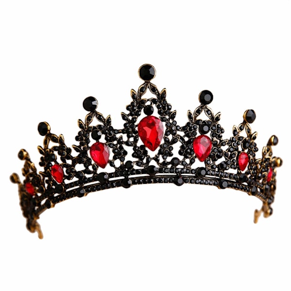 NOE Barock bröllopskronor, svarta strass, gotisk chic