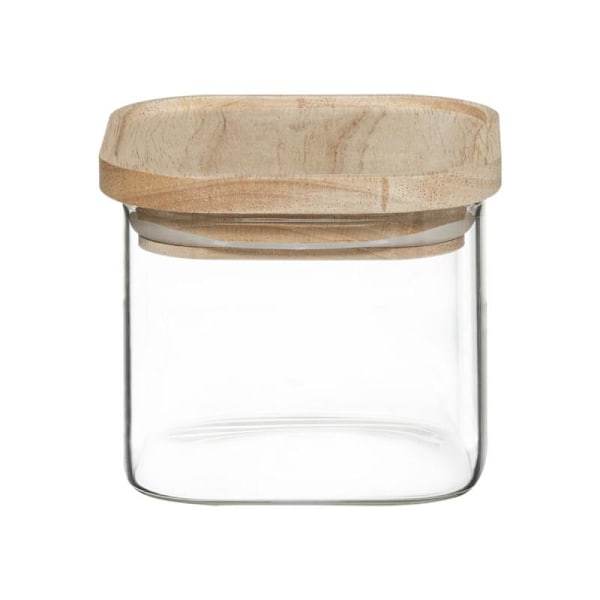 4 stapelbara glasburkar med trälock transparent 1557