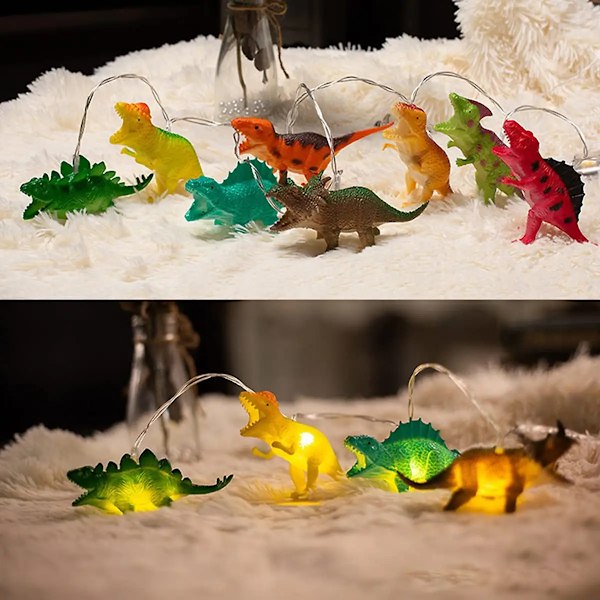 SET 10 LED-DINOSAURIE-LAMPA INOMHUS NATTLJUS A set of 6 styles