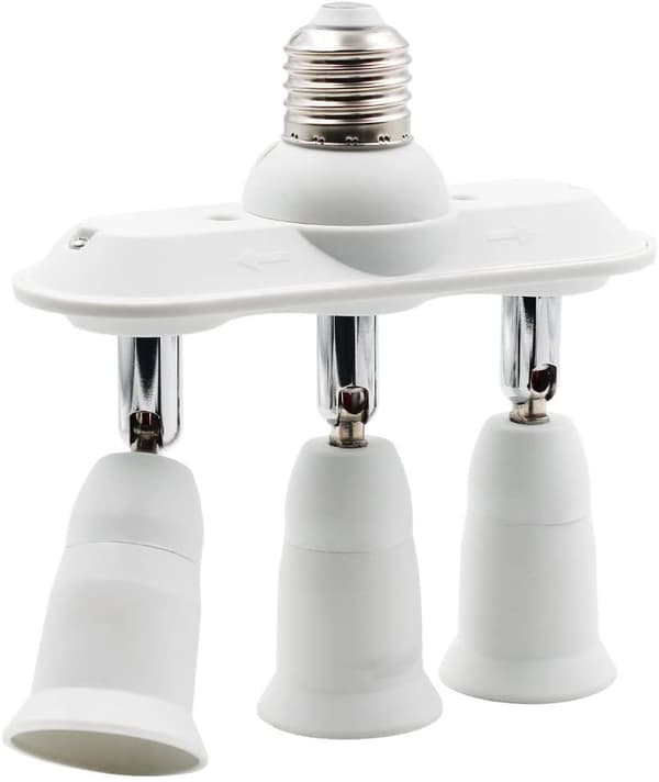 3 i 1 E27 LED Lampe Sokkel Splitter Adapter Pærebase-FA-
