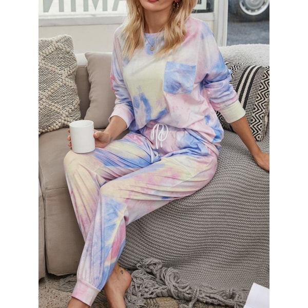 Dame Pyjamas Set Kvinner Silke Satin Pyjamas Set pJ Sets Lang