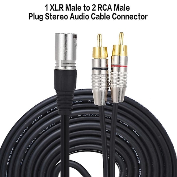 3m 1 XLR naar 2 RCA mannelijke connector stereo audiokabel Y splitterkabel A