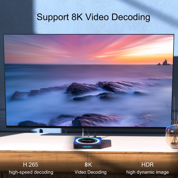 Android 13.0 TV-boks Bluetooth WIFI Mediaspiller til kontor i hjemmet 4G 32G