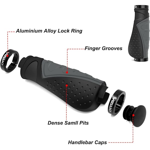 Cykelhåndtag Greb i Gummi, Anti-Slip, Ergonomiske MTB Greb B
