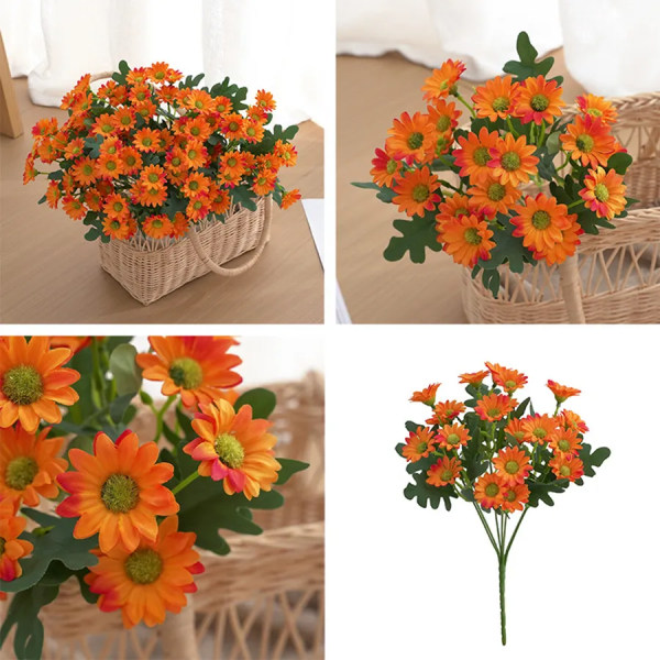 Juledekorasjon Vakre kunstige høstblomster, silke d