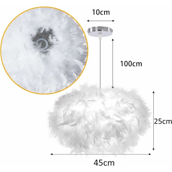 Modern Hängande Lampa Vit Fjäder Taklampa Skärm för Kök Ö Bar Café