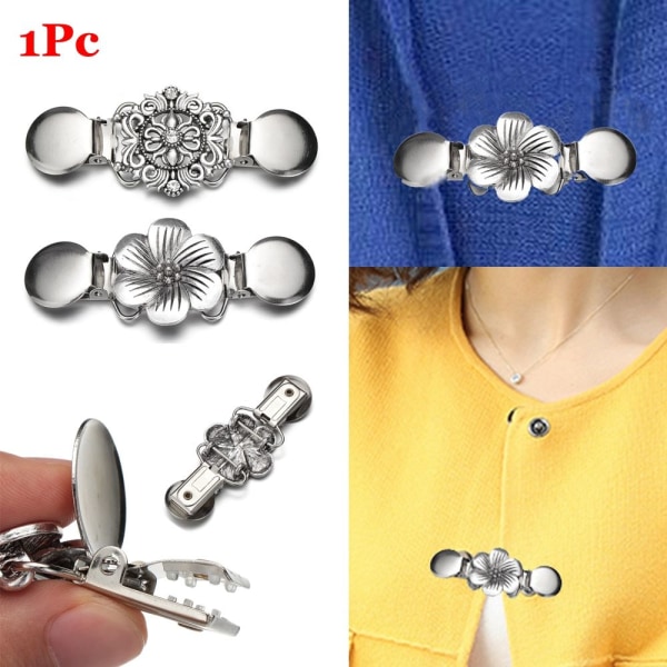 Blomster Cardigan Clip Sjal Brosch And Clip 2