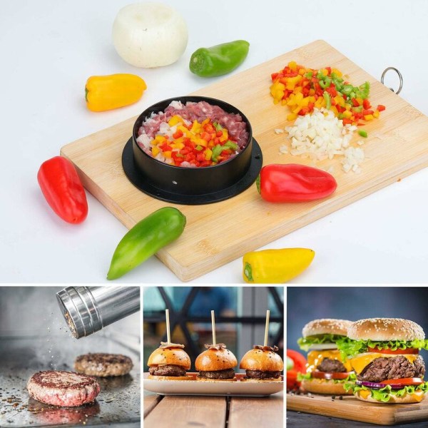 3 i 1 Hamburgare Press med 200 st Non-Stick Papers Hamburgare Kött