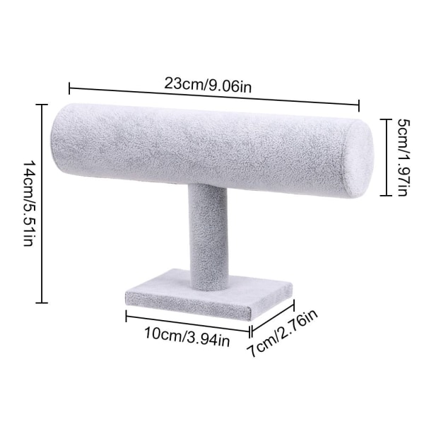 Sametti T-palkin Teline Säilytysteline HARMAA grey