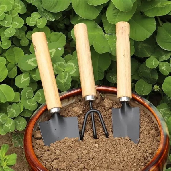 Verktygssats, en uppsättning av 3, spade, skyffel, kratta, handspade