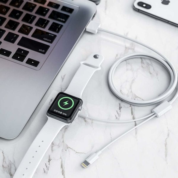 3-i-1 oplader til iPhone og Apple Watch, lynkabel og MagSafe