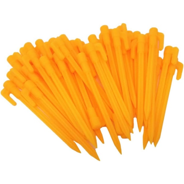 40pcs 5.7" Yellow Plastic Garden Stakes Tent Pegs