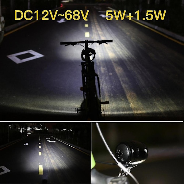 Elektrisk Cykel Forlygte og Sæt Input 24v 36v 48v 56v Elektrisk Cykel LED Lampe Elektrisk Cykel Forlygte