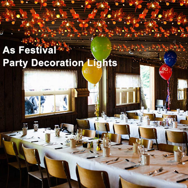 Dekoration 10 fot 30 LED Pumpa Lönnlöv Garland Ljusslingor för Höstdekoration Säsongsbelysning passar Fest Inomhus Utomhus Dekor$Fall Garland Lönn